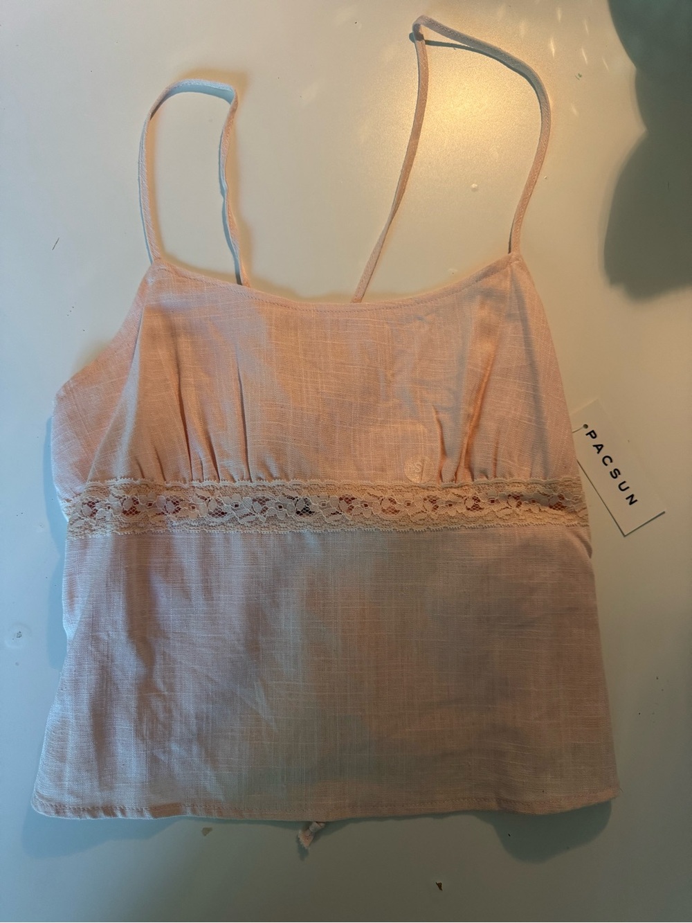 La Hearts Blush Pink Lace-Trim Cami